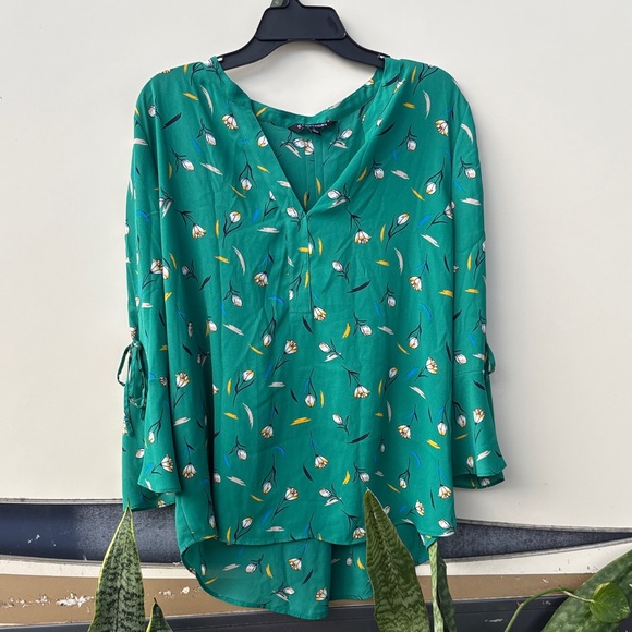41 Hawthorn Teal Floral Blouse - Picture 1 of 6